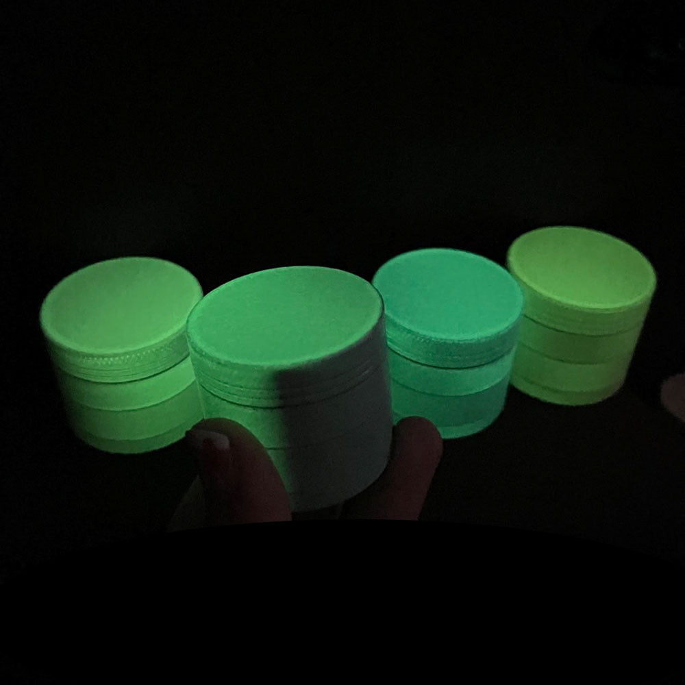 40mm 4 layers zinc alloy herb grinder glow in the dark