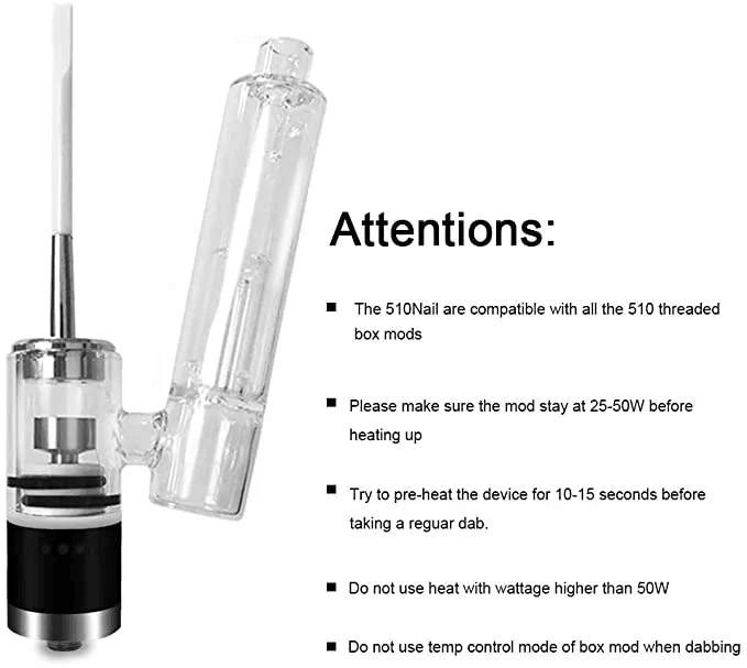 CPENAIL Enail Dab Rig Concentrate Wax Dry Herb Tank Atomizer 510 for Box Mod - Puffingmaster