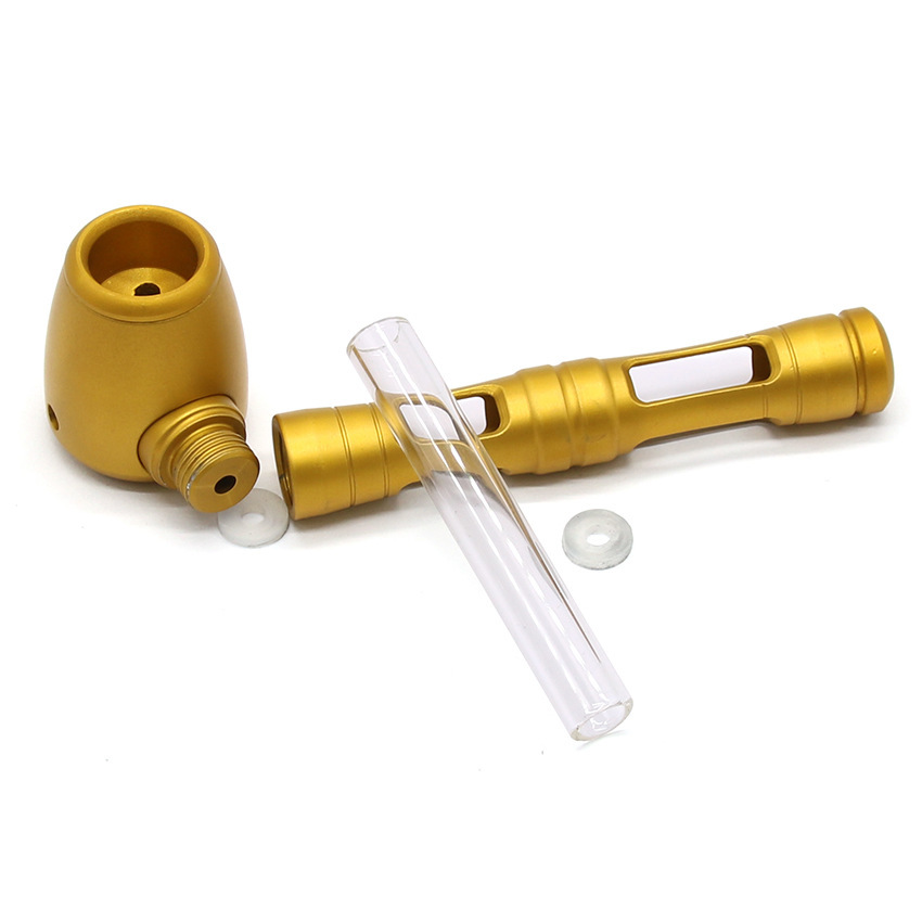 glass metal pipe golden