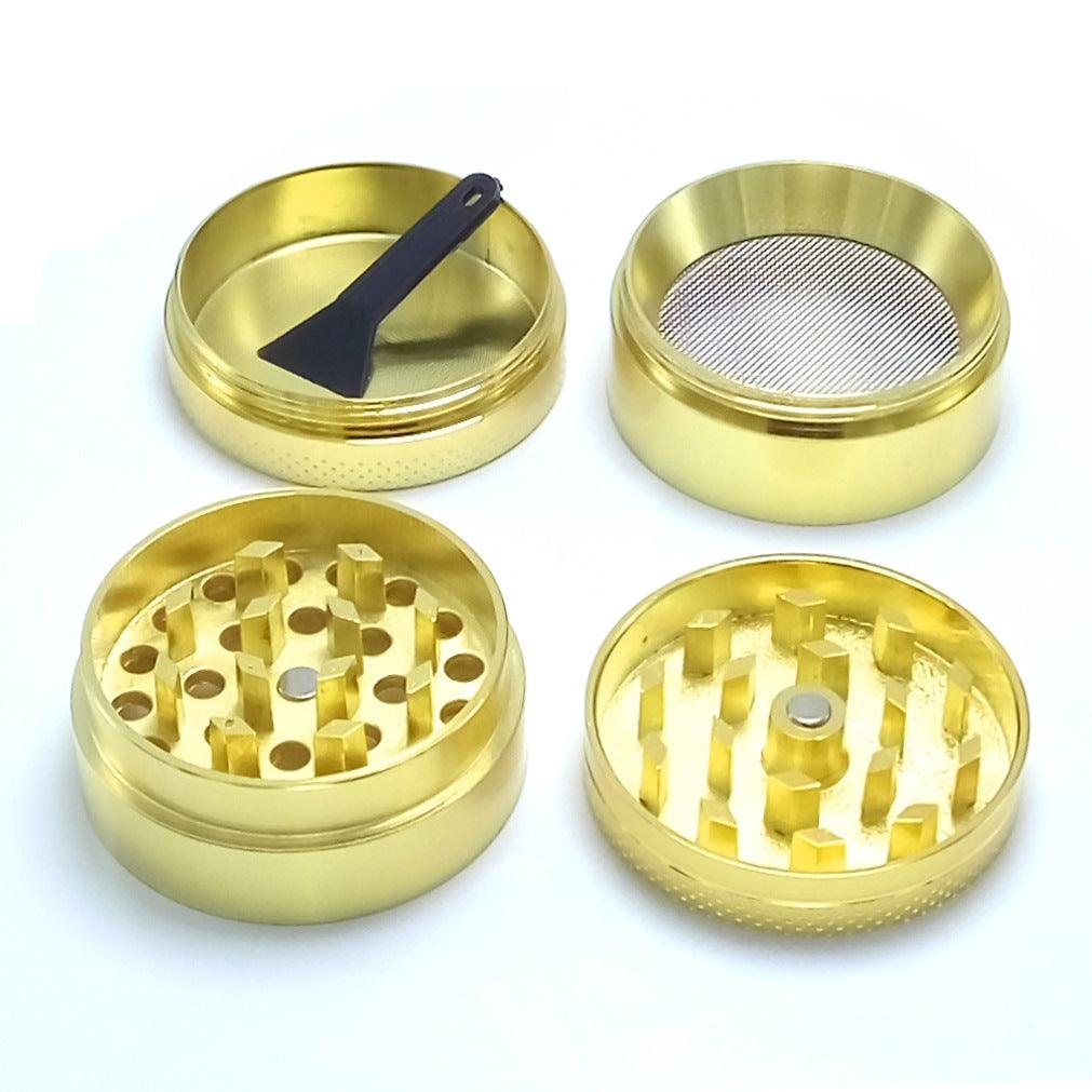 40MM 4 Layers Gold Coin Weed Grinder Zinc Alloy Herb Crusher - Puffingmaster