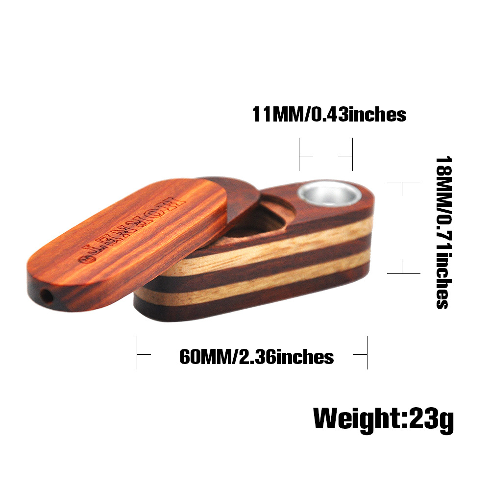 Hornet Wooden Smoking Pipe Rotating with Tobacco Storage Box