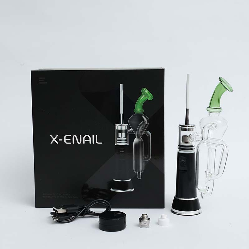 leaf buddi x-enail 1500mah e-rig vaporizer kit black with box and accessories