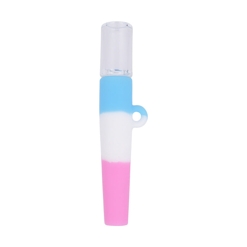 Tuyau en Silicone pour herbes de fumée, filtres en verre, pointes, Mini tuyau à main pour tabac
