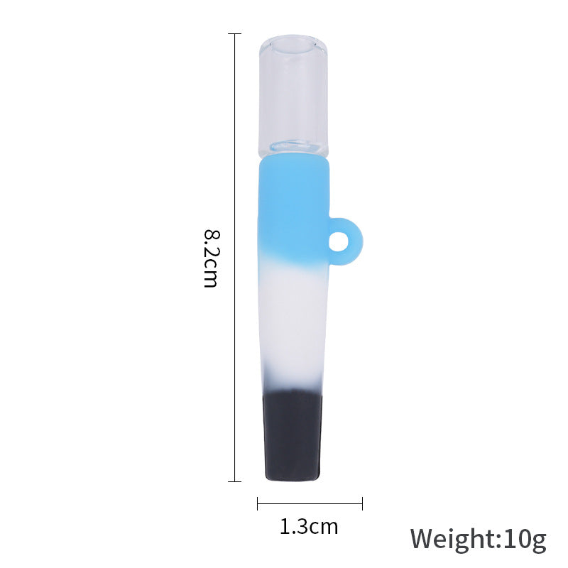 Tuyau en Silicone pour herbes de fumée, filtres en verre, pointes, Mini tuyau à main pour tabac