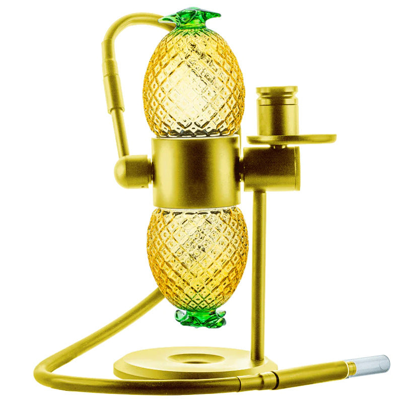 Pineapple Gravity Bong | Globe 360 Rotating Bottle Glass Arabic Shisha Hookah Pipe Set