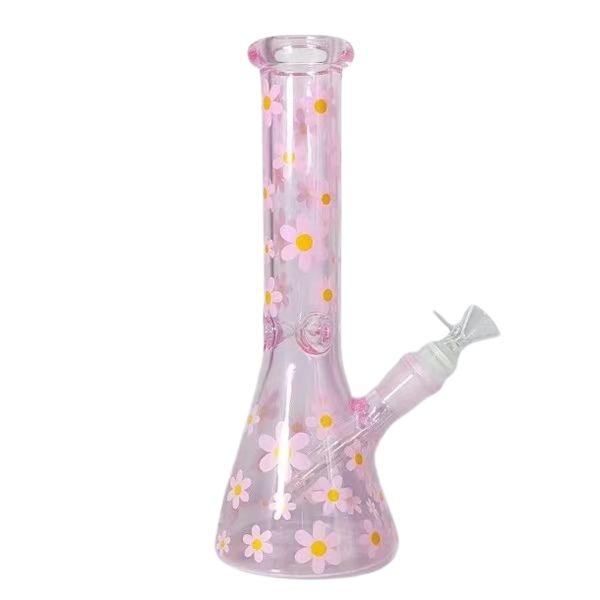 Daisy Glass Bong Smoking Water Pipe Beaker Base Thick Glass Bong Portable - Puffingmaster