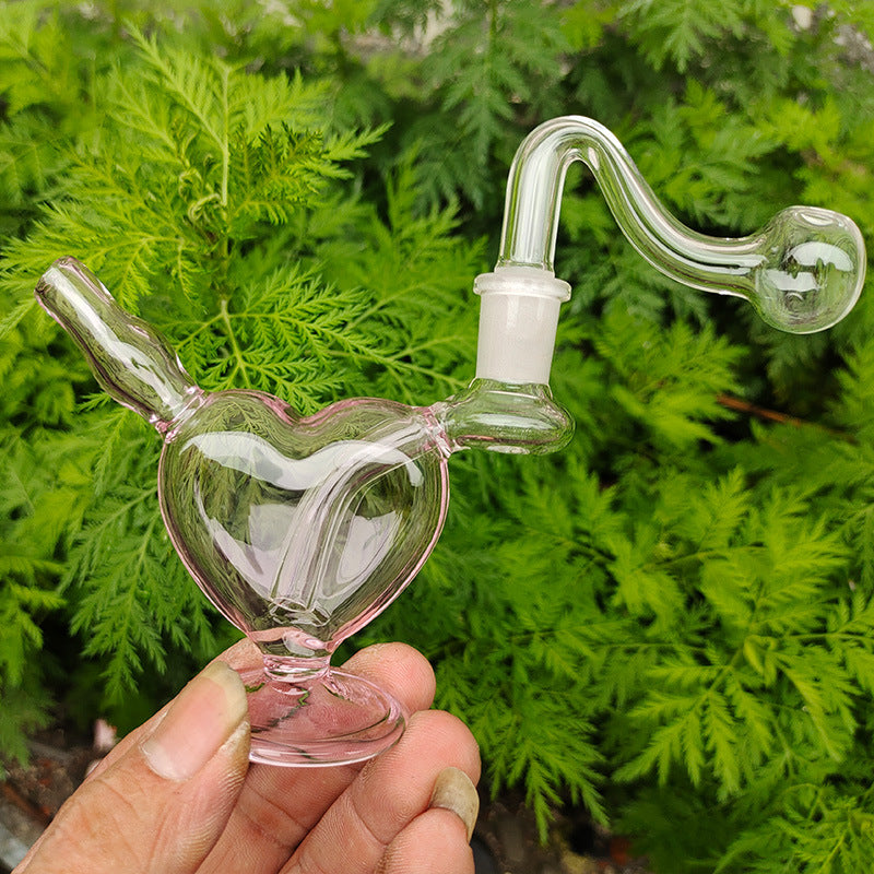 Mini Heart Glass Joint Bubbler | Smart Portable Bong Portable Lightweight