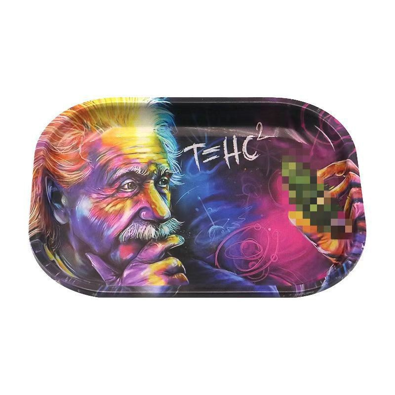 Metal Tinplate Rolling Smoking Tray Tobacco Storage Plate Grinder Tool