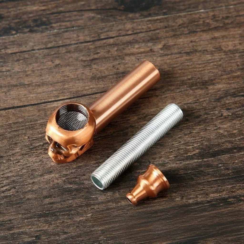 Ghost Head Skull Pipe Portable Washable Bronze Copper