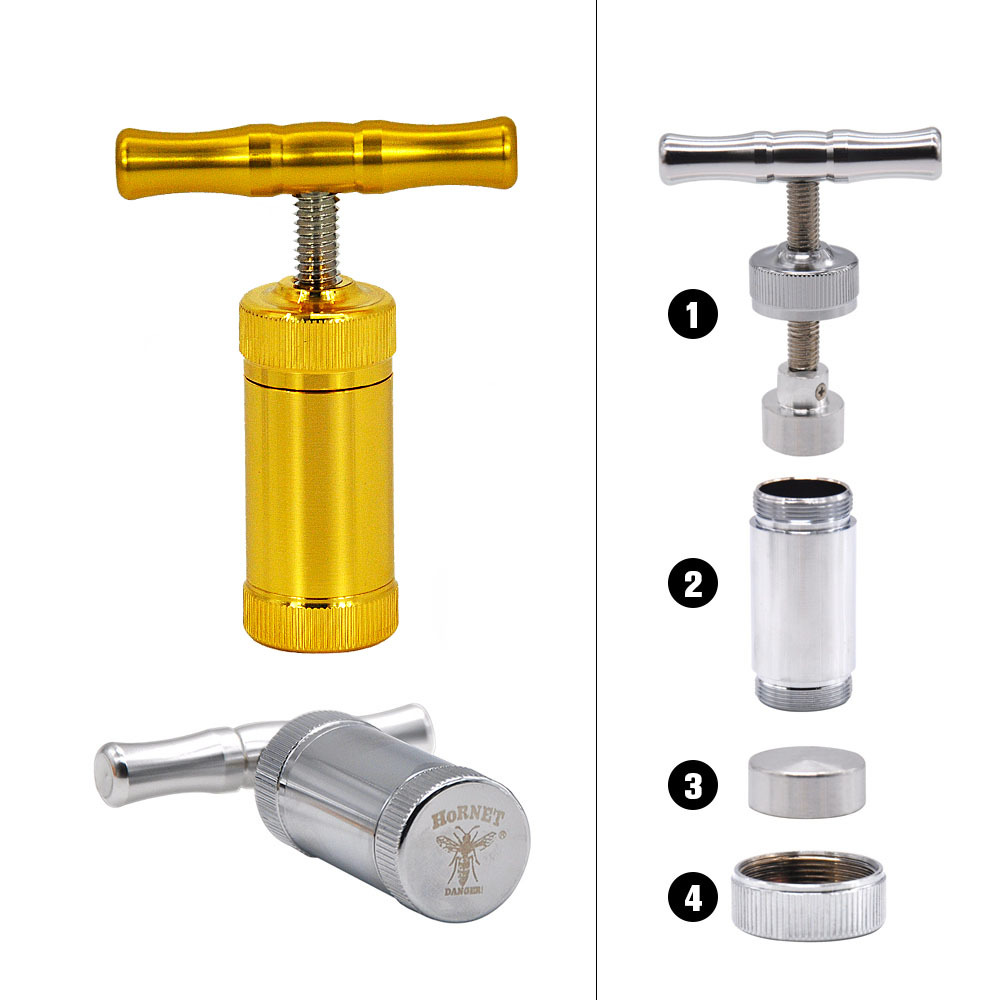 HORNET Aluminum T Shape Tobacco Compressor Weed Grinder