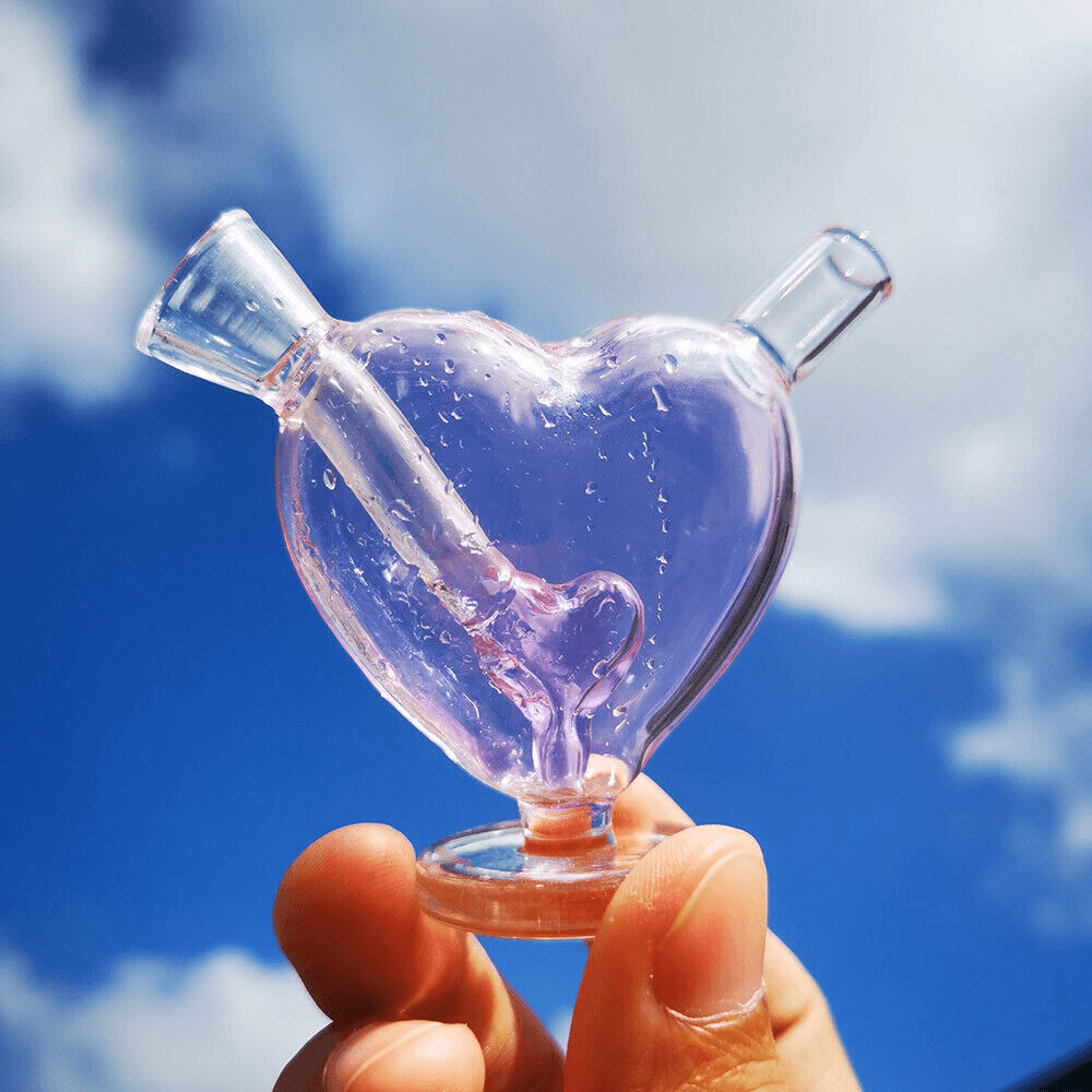 Heart-shaped Glass Joint Bubbler | Mini Smart Portable Bong Portable Lightweight - Puffingmaster