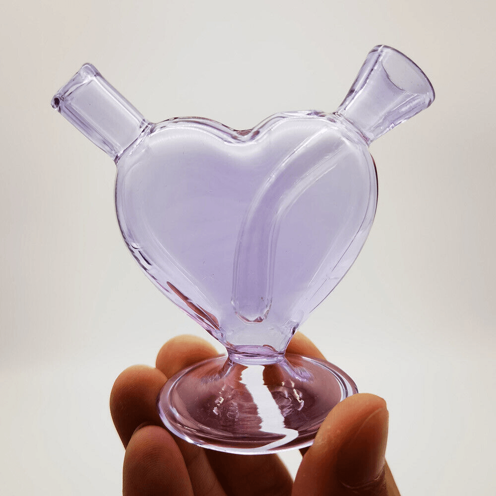 Heart-shaped Glass Joint Bubbler | Mini Smart Portable Bong Portable Lightweight - Puffingmaster