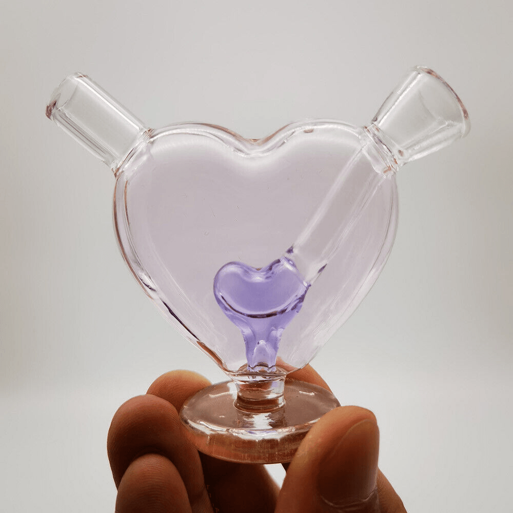 Heart-shaped Glass Joint Bubbler | Mini Smart Portable Bong Portable Lightweight - Puffingmaster