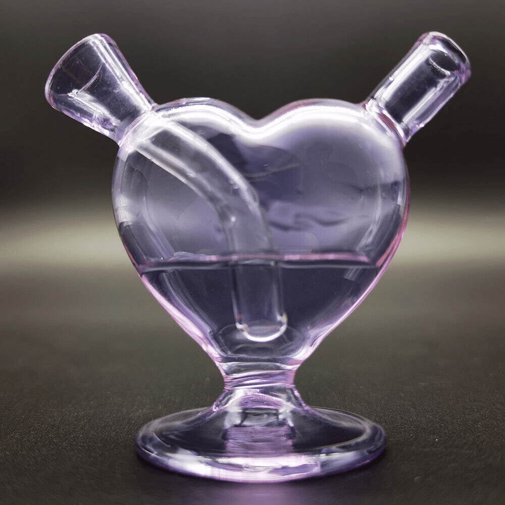 Heart-shaped Glass Joint Bubbler | Mini Smart Portable Bong Portable Lightweight - Puffingmaster