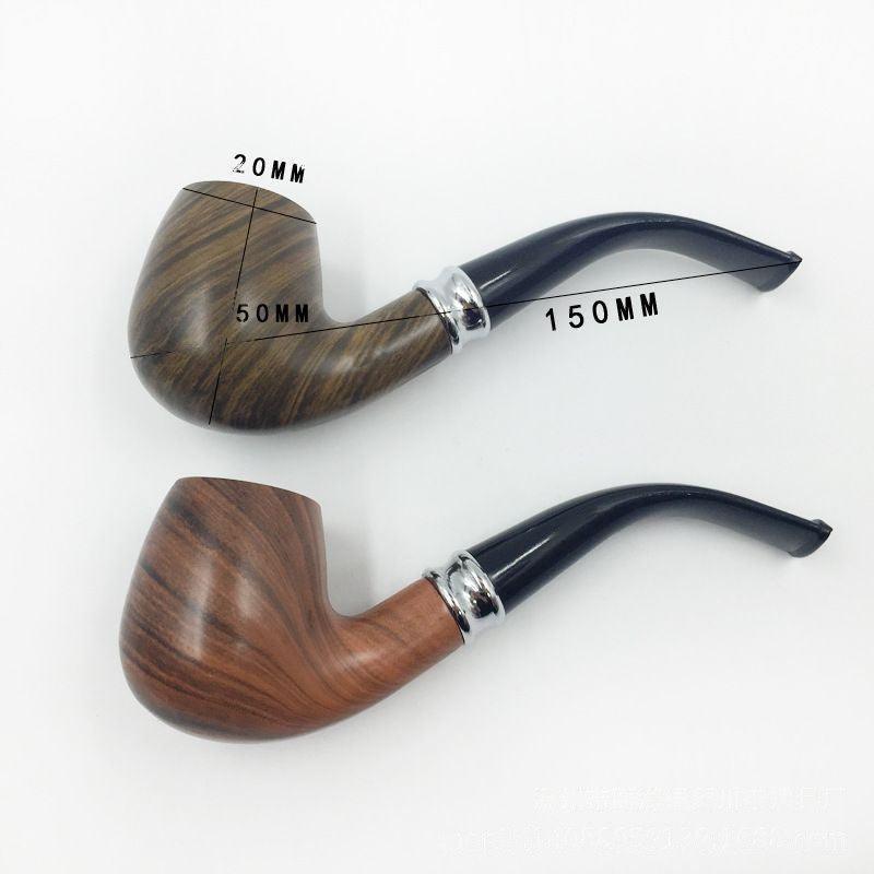 Handmade Woodgrain Color Pipe | Filter Curved Pipe Walnut Grain Wood Smoking Set Portable Lightweight - Puffingmaster