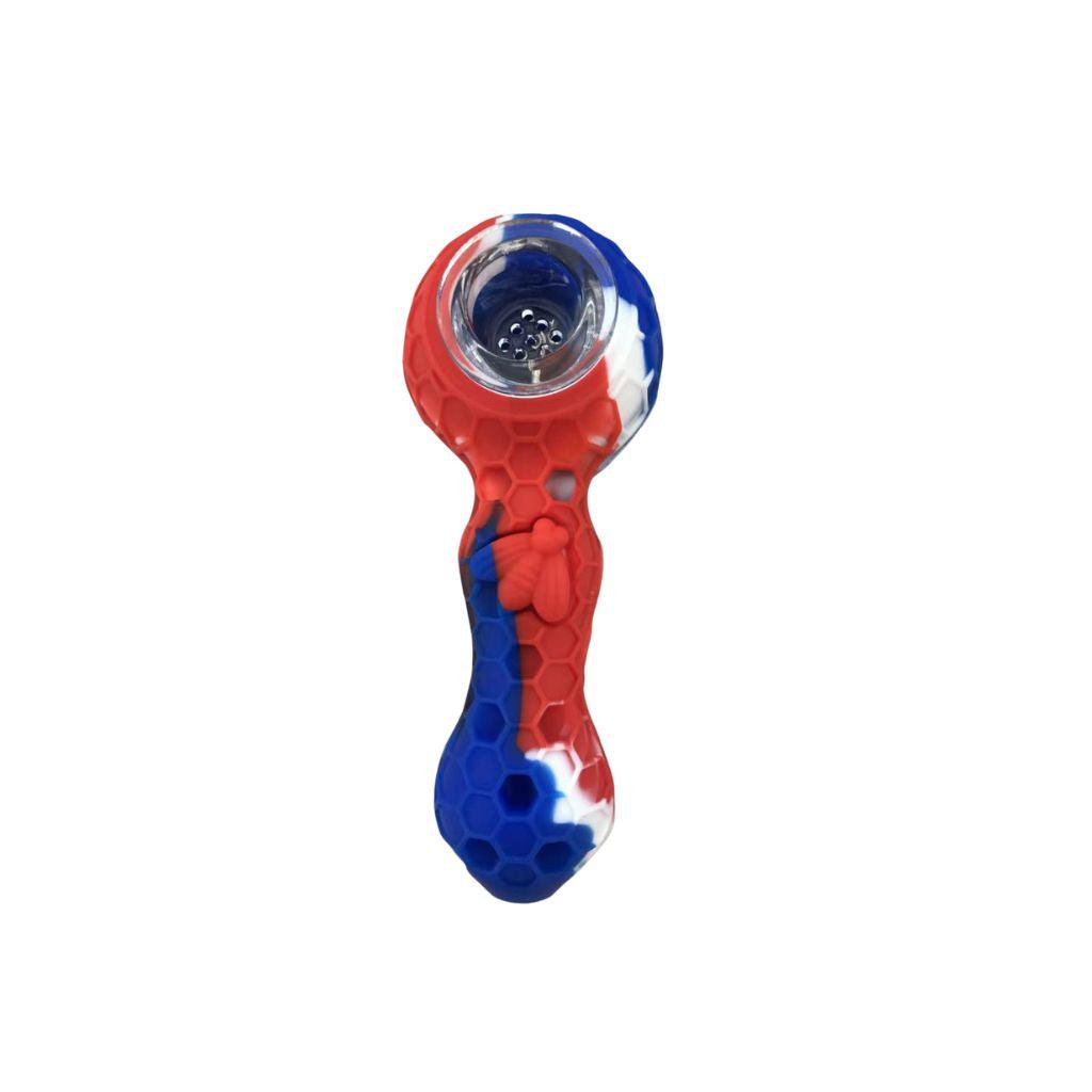 Silicone Tobacco Pipe | Hand Pipe with Metal Dab Tool Lightweight Portable - Puffingmaster