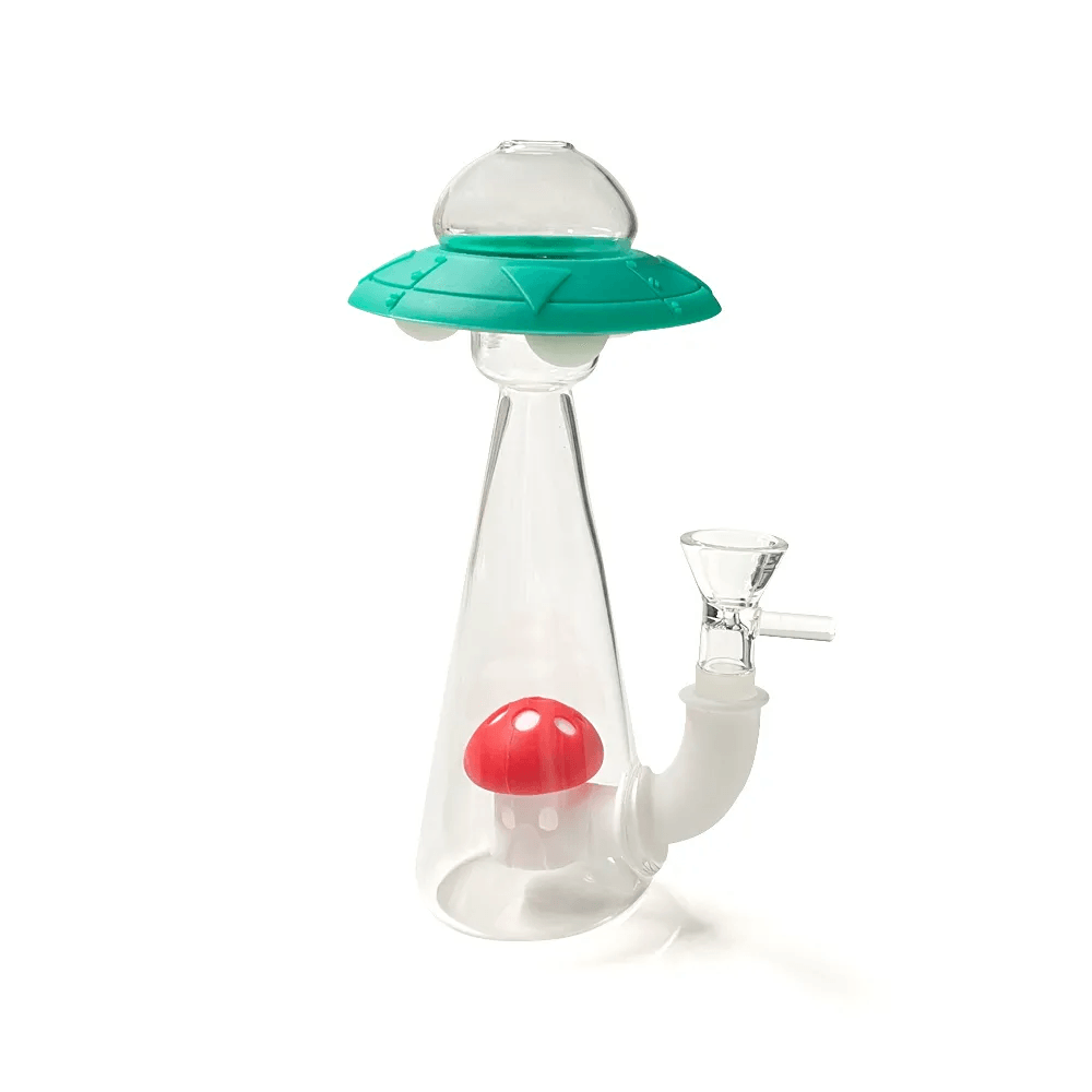 UFO Shape Glass Bong | Silicone Water Pipes Portable Durable - Puffingmaster