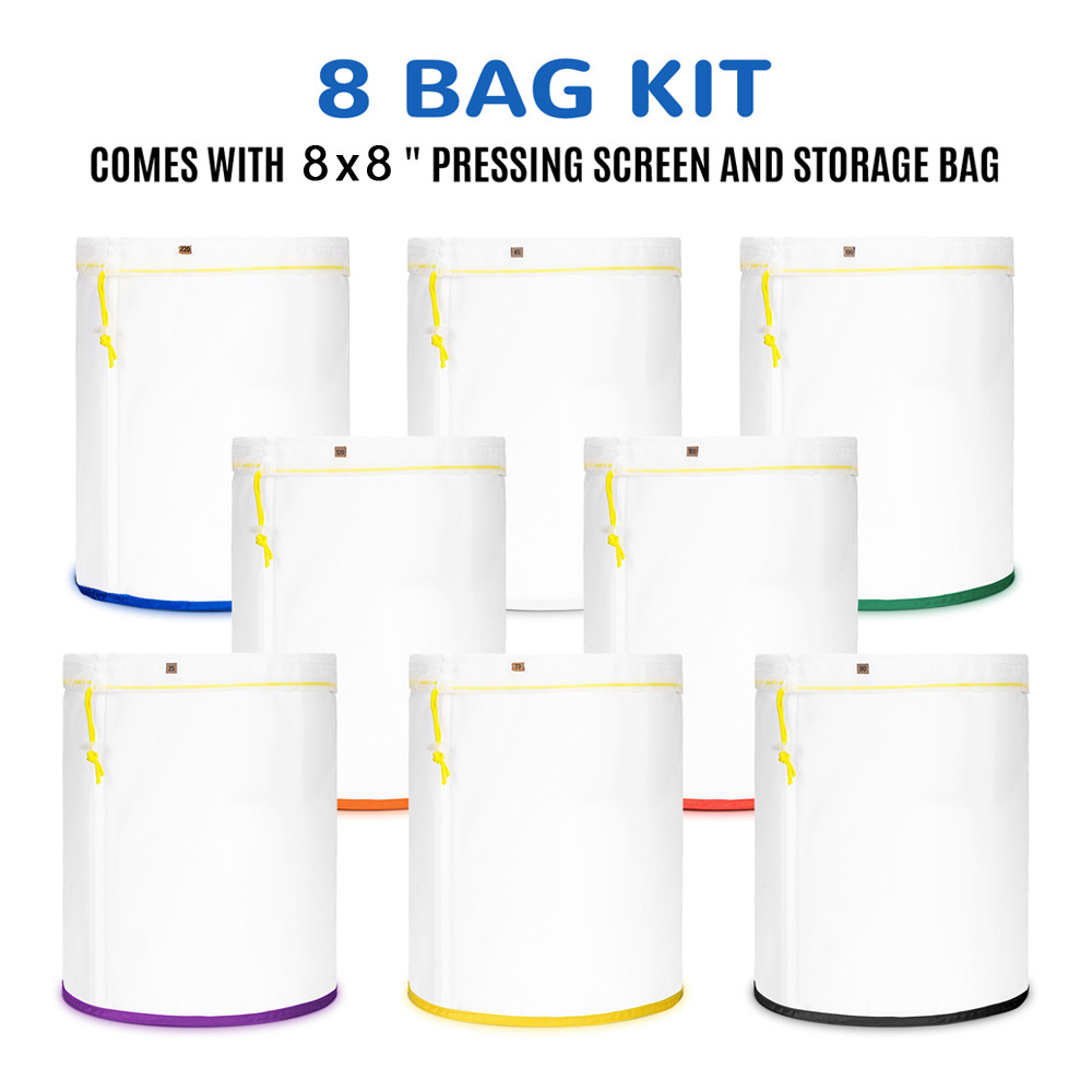 5 gallon 8 bubble hash bags set with full mesh