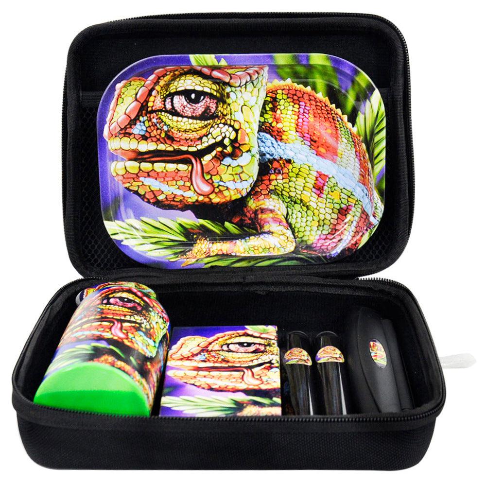 8 Pieces Metal Tobacco Kit Rolling Tray Plastic Herb Container Zinc Alloy Smoking Accessories - Puffingmaster
