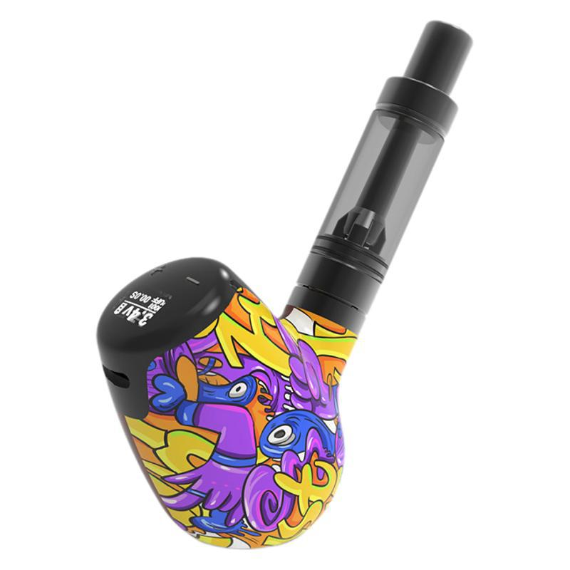 beleaf pipe plus vape battery with touchscreen and cartridge graffiti yellow