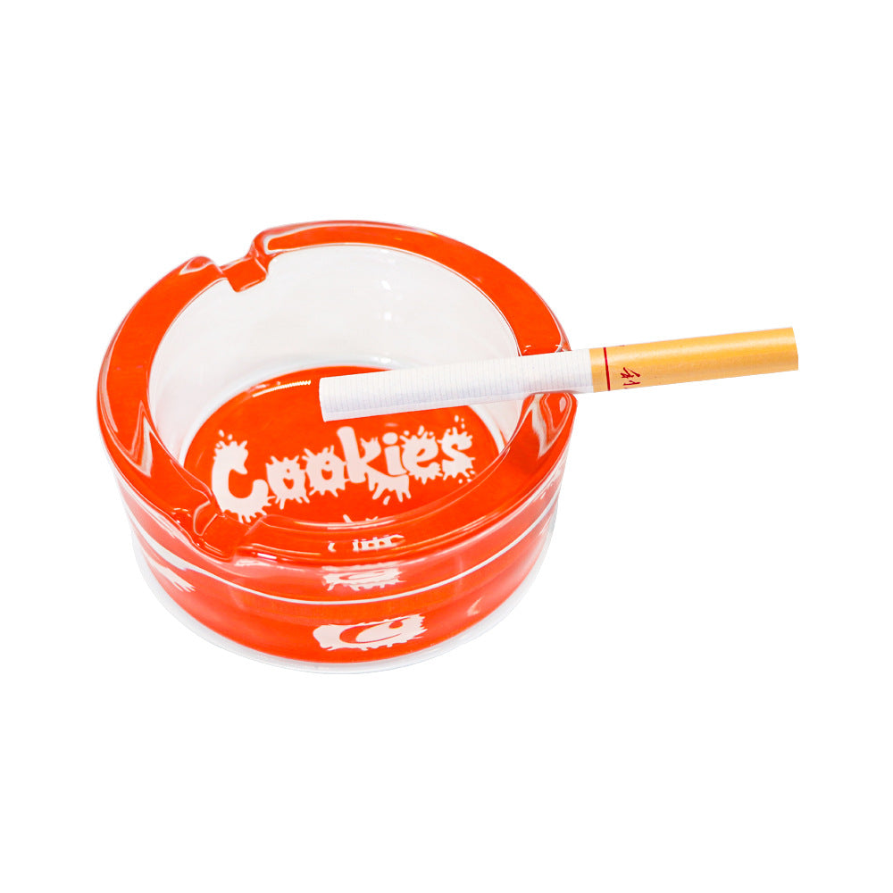 cookies glass ashtray red