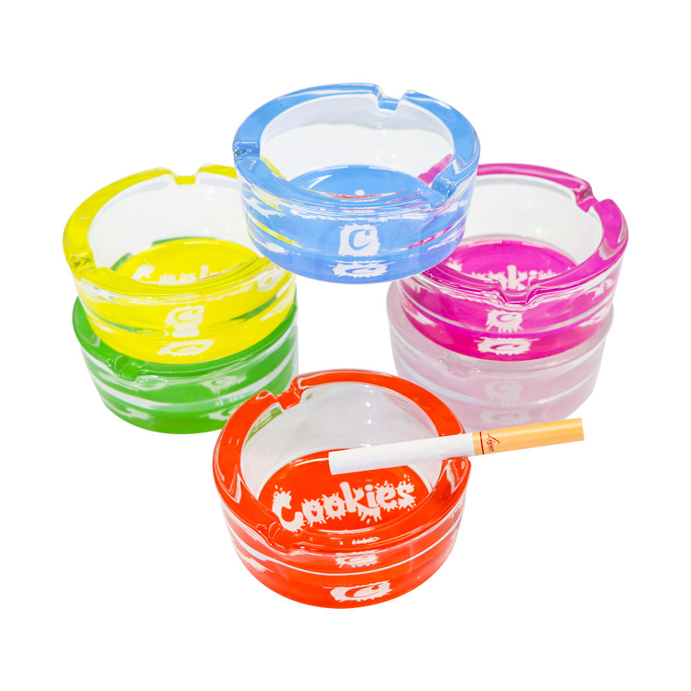 cookies glass ashtray with multiple colors