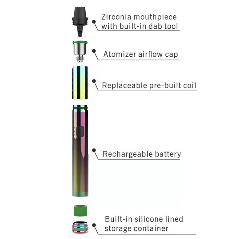  Crossing Coil King AIO dab pen rainbow with specifications