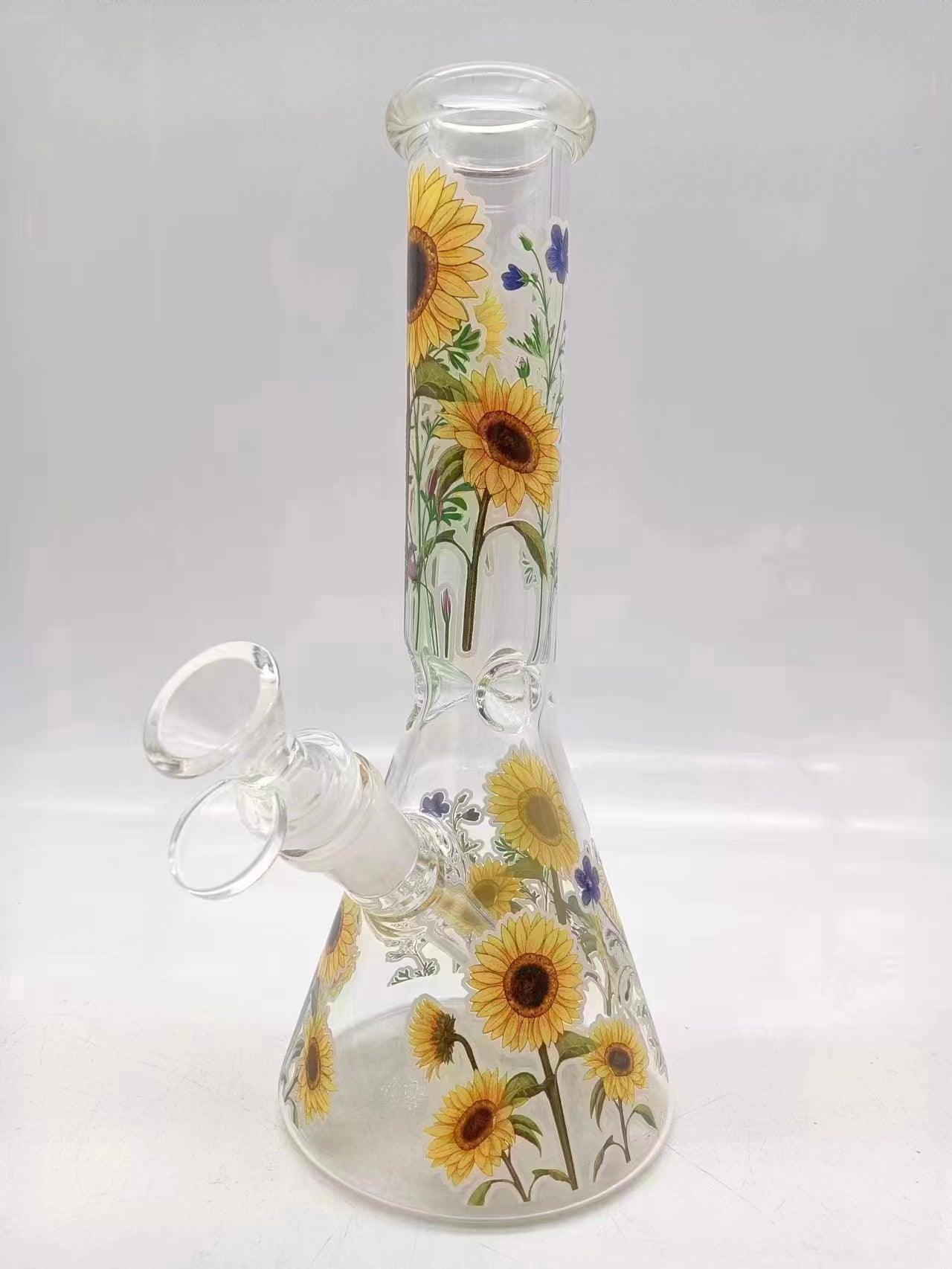 Daisy Glass Bong Smoking Water Pipe Beaker Base Thick Glass Bong Portable - Puffingmaster