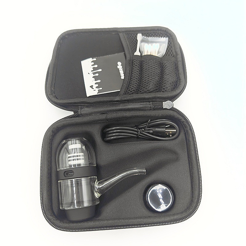 glass electric smoking pipe with accessories and portable bag