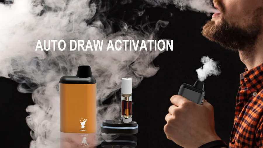 Hato Armor Auto-Draw 510 vape battery golden black with auto draw activation