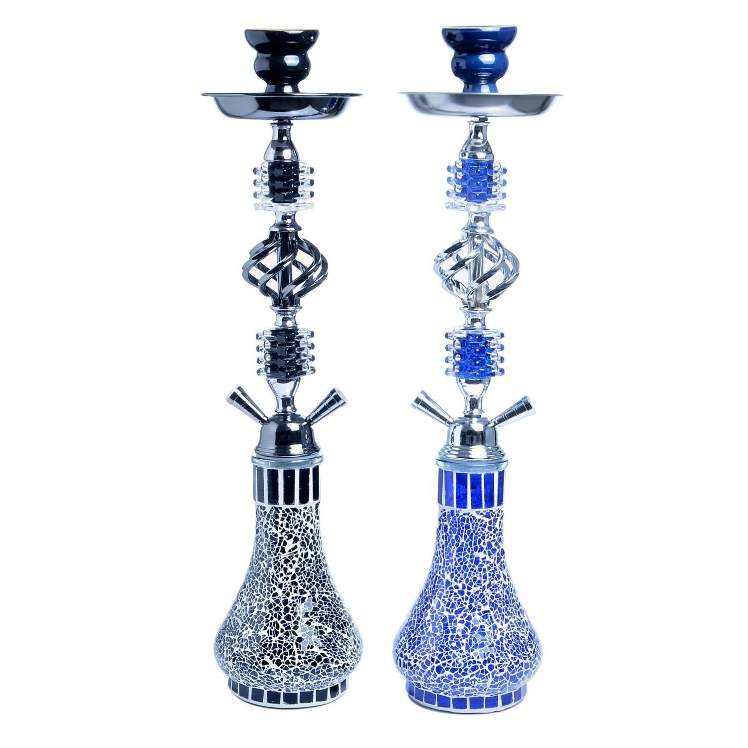 Arabic Double Hose Hookah Set Shisha Narguile with Glass Vase