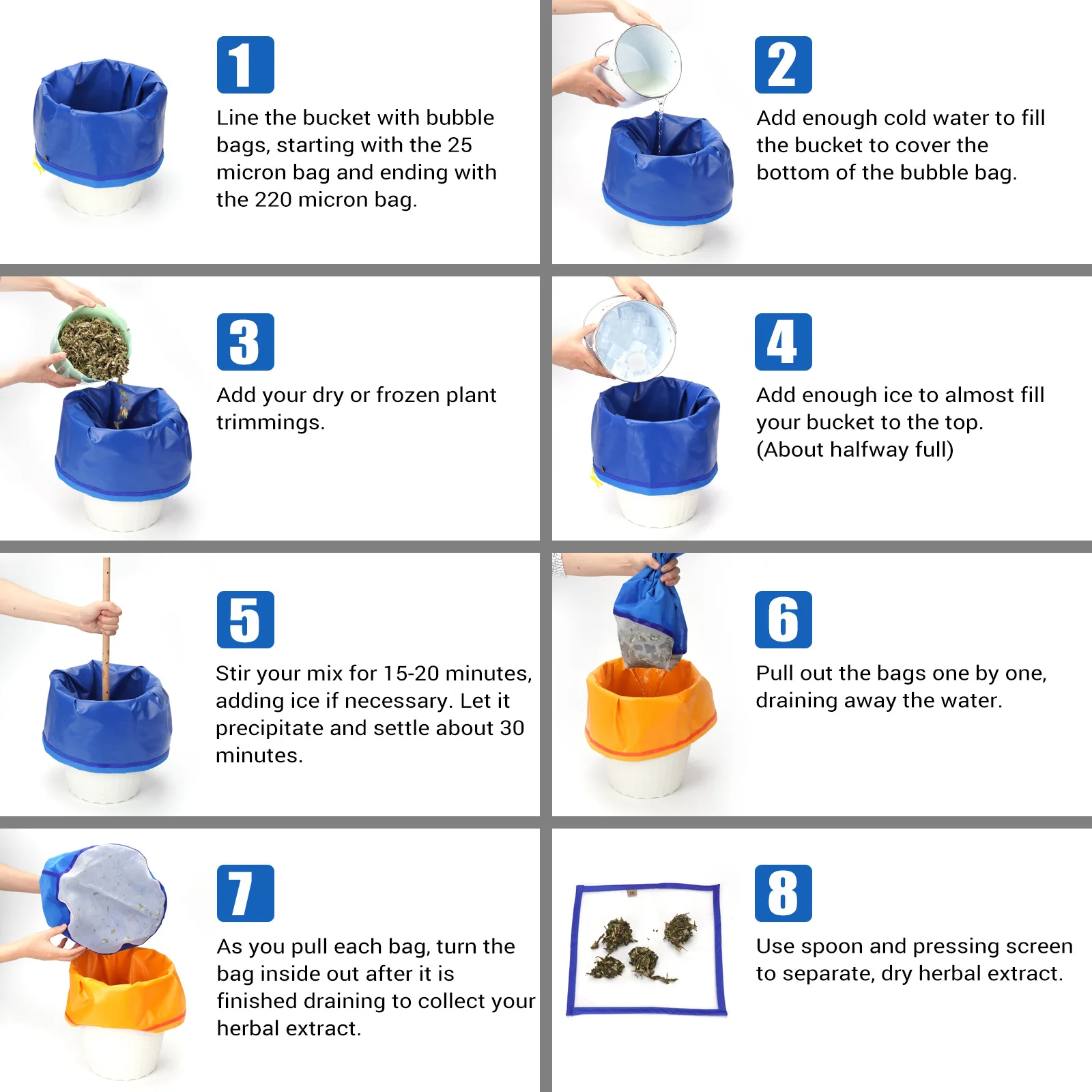 how to use bubble hash bags