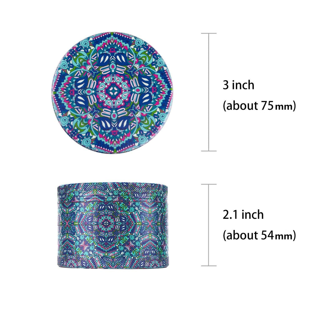 mandala pattern grinder emerald green with size