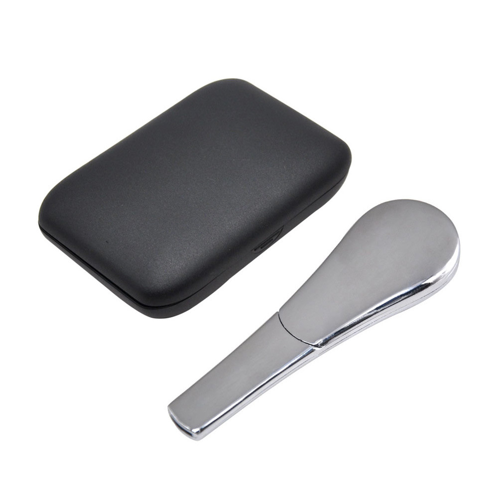 Zinc Alloy Tobacco Pipe Detachable silver