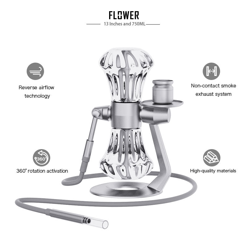 mingvape flower gravity bong silver with specifications