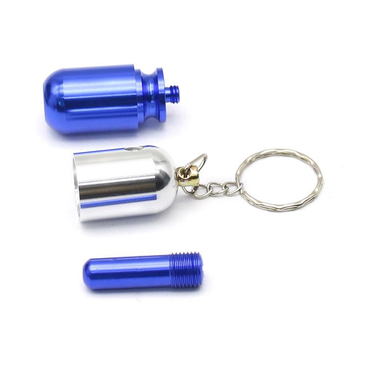 Pill Shape Mini Keychain Metal Smoking Pipe Tobacco Herb - Puffingmaster