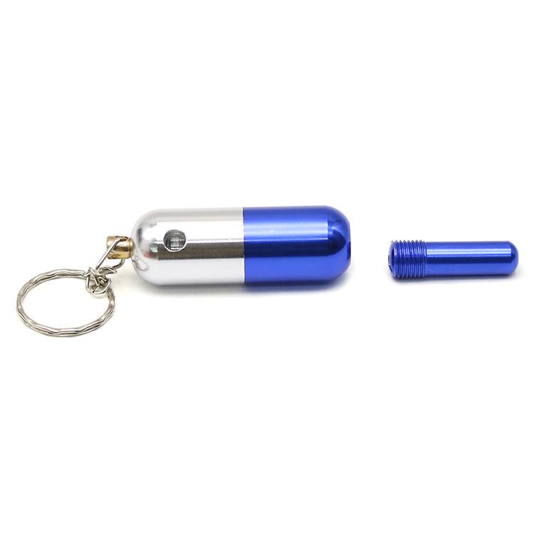 Pill Shape Mini Keychain Metal Smoking Pipe Tobacco Herb - Puffingmaster