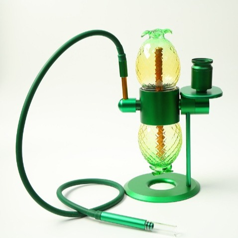 pineapple gravity bong 360° rotating glass hookah green