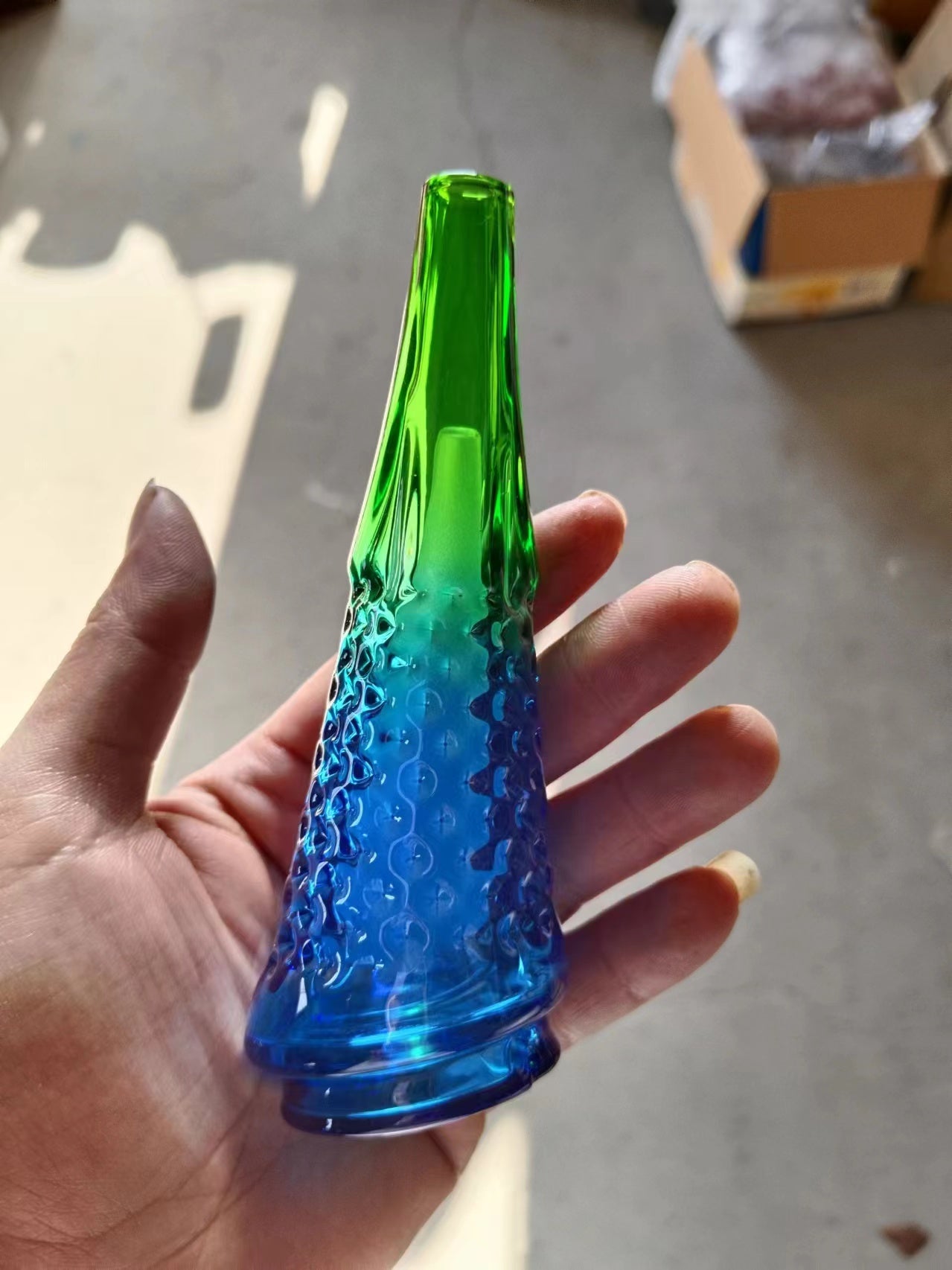 puffco peak glass bubbler green blue