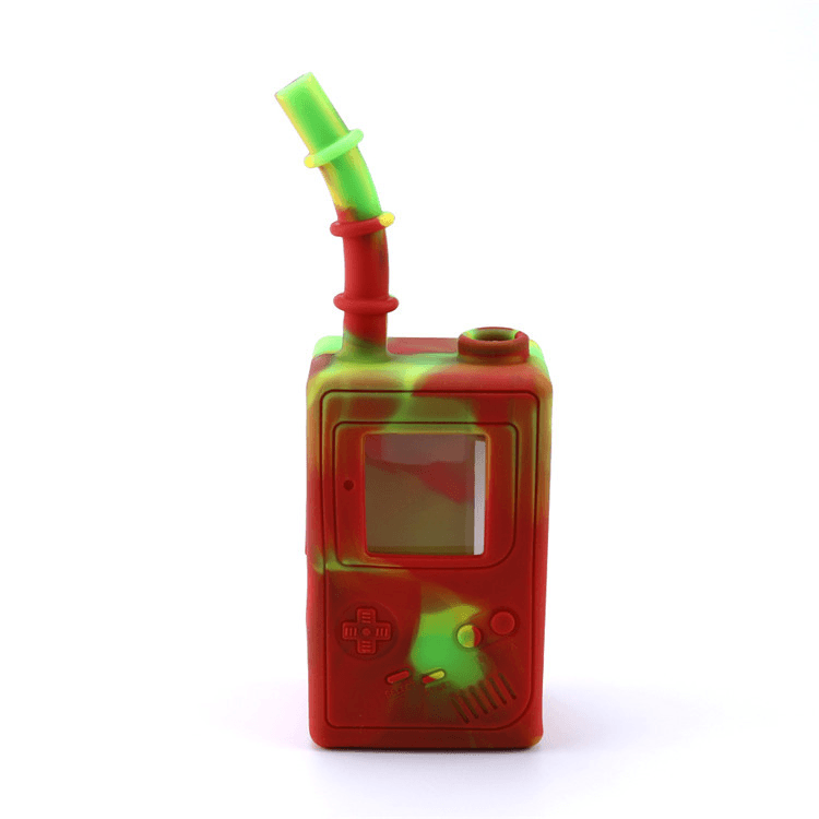 Silicone Glass Mini Game Bong Square Box Shape Pipe with Glass Bowl - Puffingmaster
