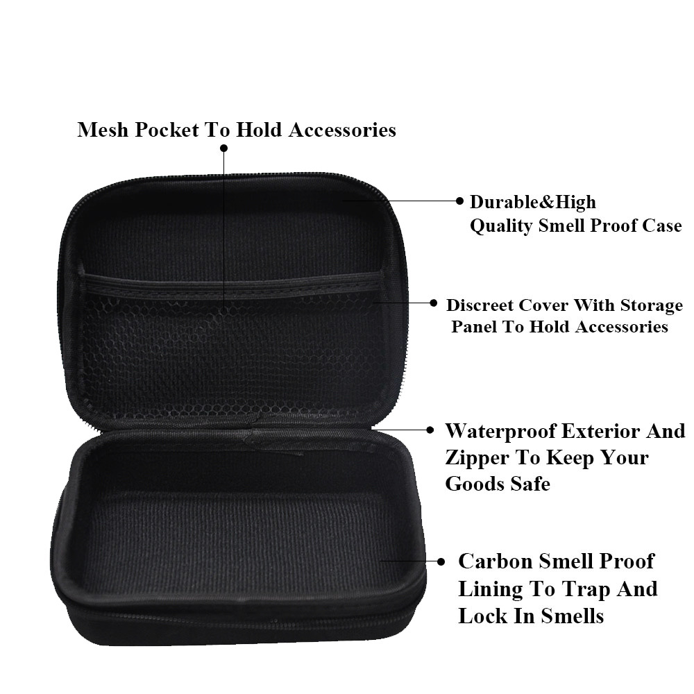 Mini bolsa de almacenamiento FIREDOG | Bolso de nailon a prueba de olores de tabaco con filtro de carbón portátil 