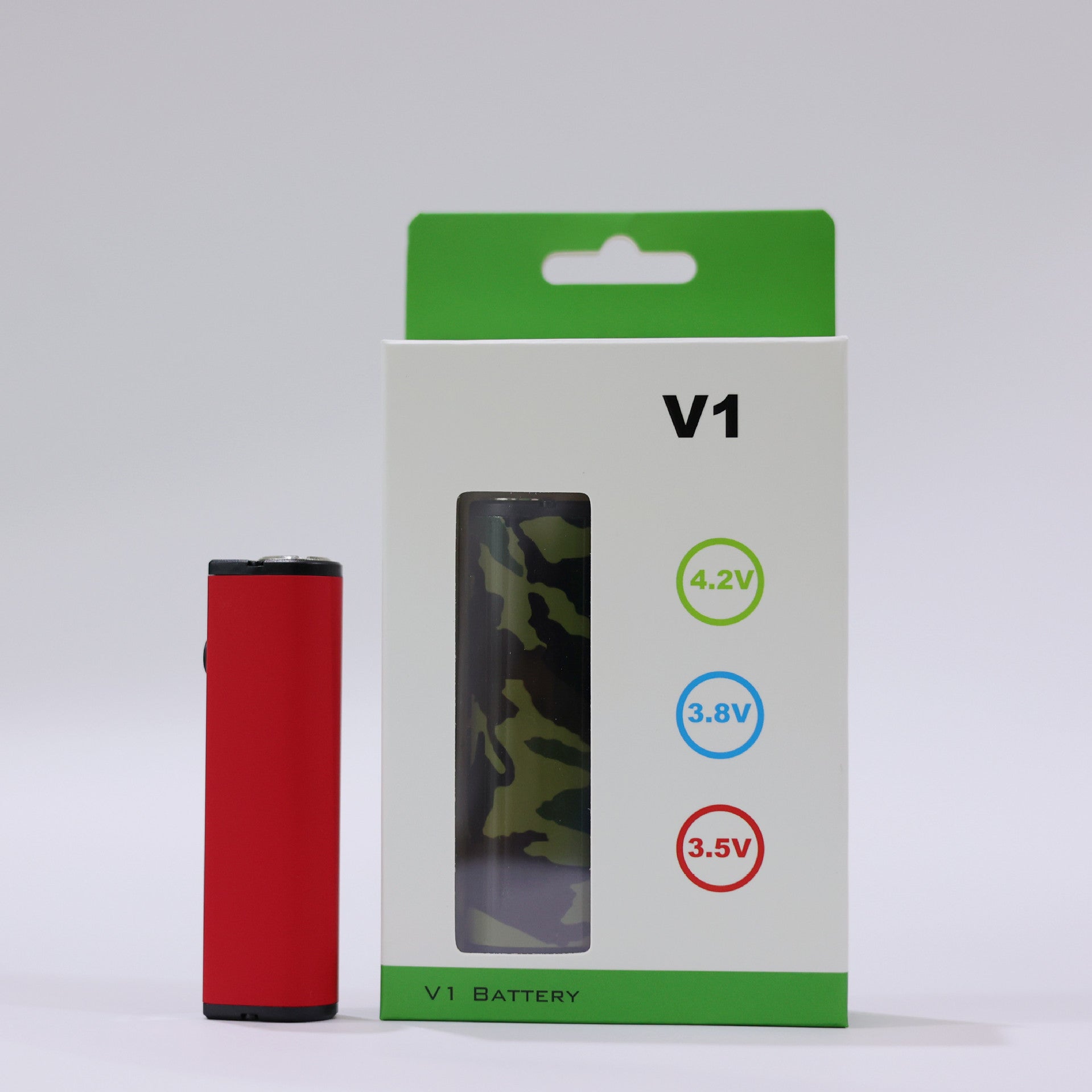 v1 650mah vape battery red green with box