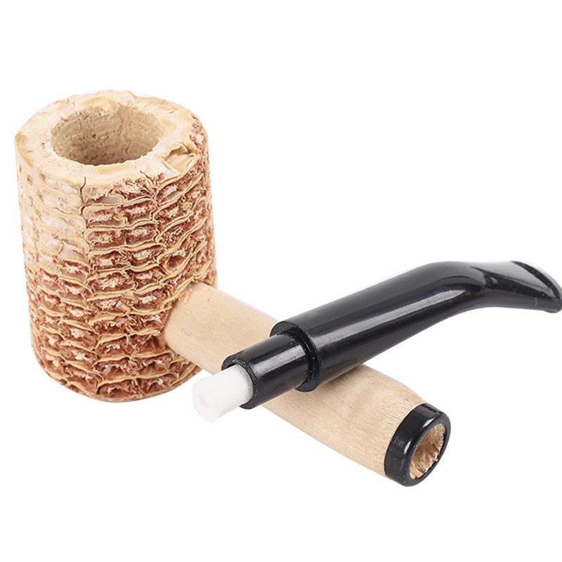 Corn Cob Pipe | 5mm Filter Tobacco Pipe Detachable Portable Straight Curved Mouth Large Size - Puffingmaster