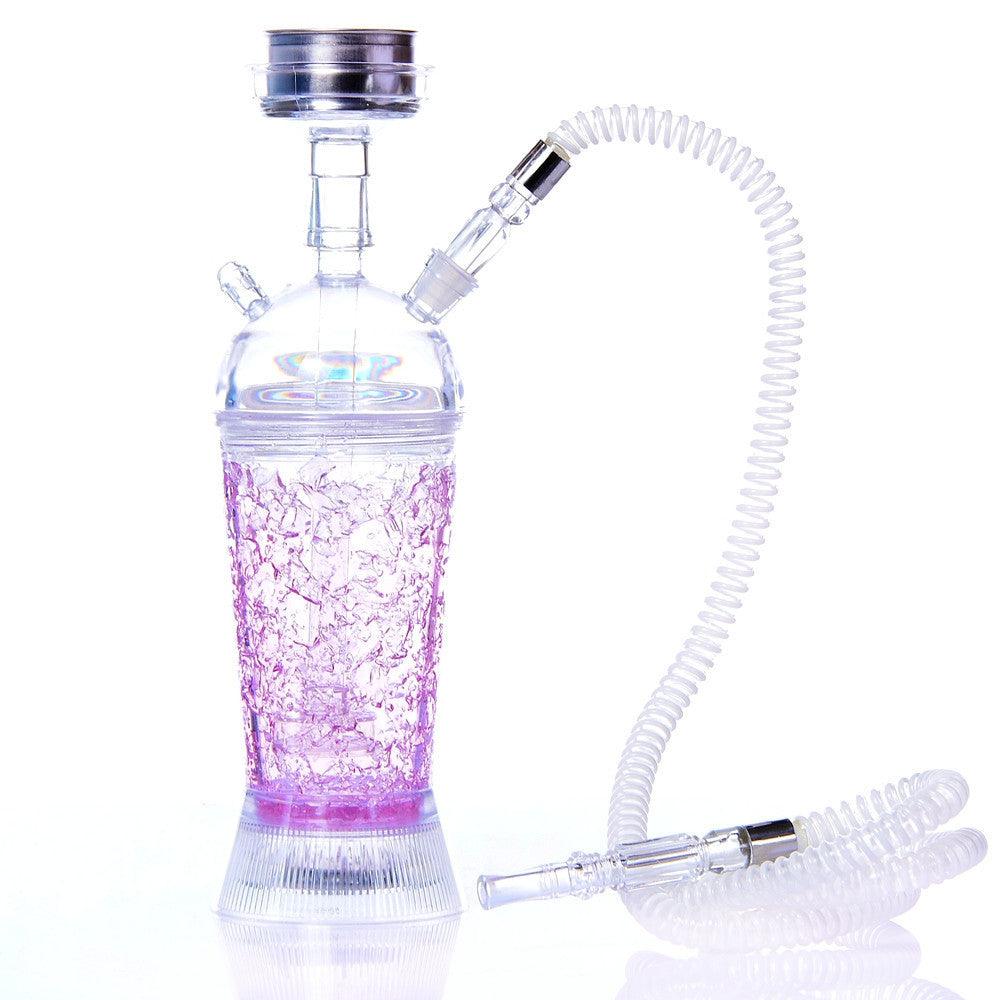 Jelly Hookah bottle Set | Acrylic LED light Shisha luminous Water Pipe | With Hose Stainless Steel Bowl Charcoal Holder Chicha Narguile Accessories - Puffingmaster