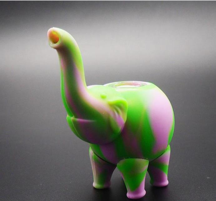 4.9 inch Silicone Pipe | Mini Bubbler Elephant Water Pipes | Multiple Colorful Oil Rigs Food Grade - Puffingmaster
