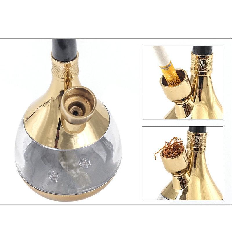 Hookah Metal Plastic Full Set | Double Filter Shisha Set | Old-fashioned Water Pipes Lightweight Portable Detachable - Puffingmaster