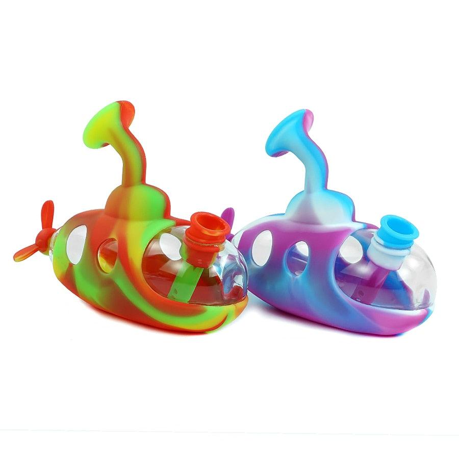 Submarine Cute Bong | Water Pipe with Silicone Glass Bowl for Tobacco - Puffingmaster