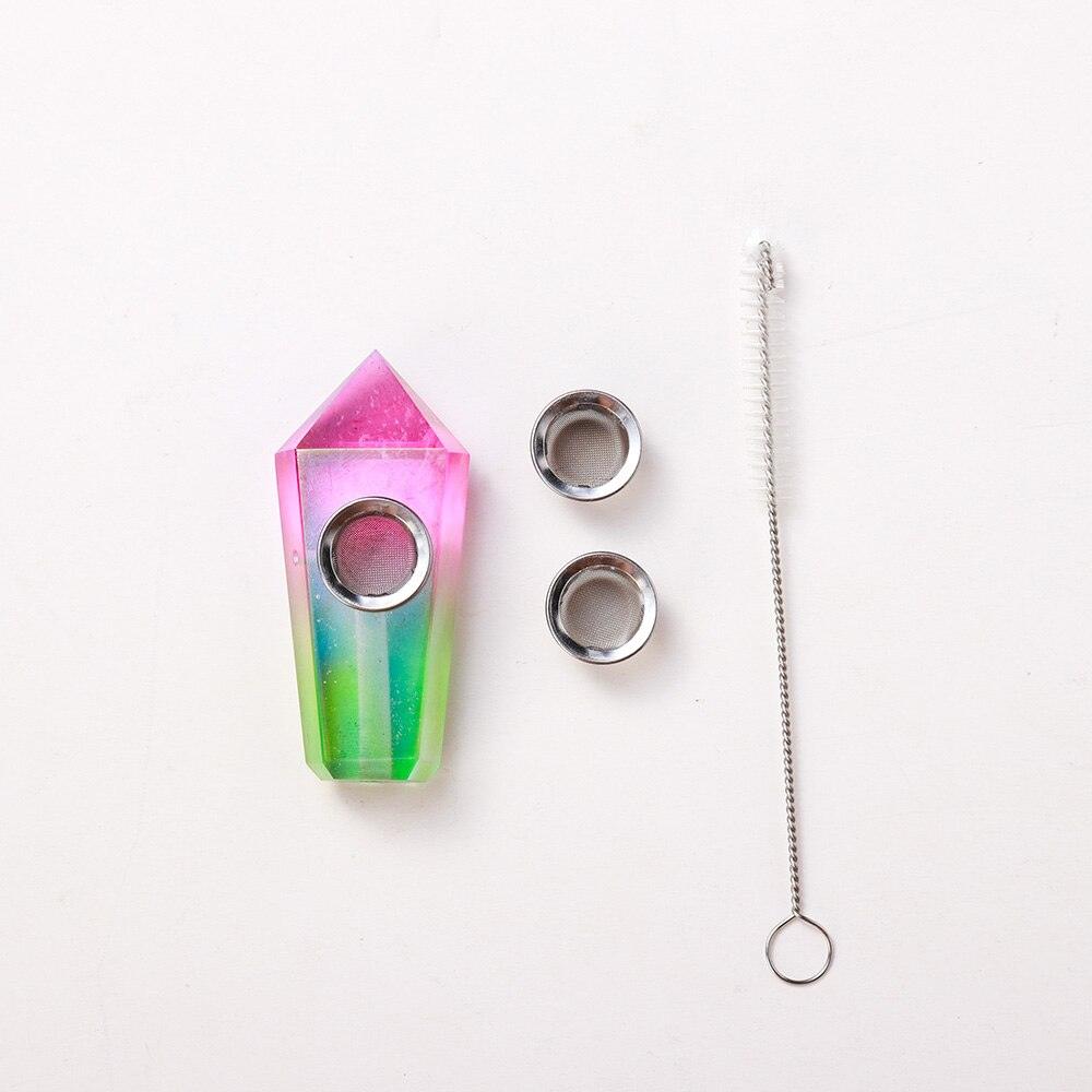 MINi Crystal Smoke Pipe | Electroplating Rainbow Reiki Quartz Smoking - Puffingmaster