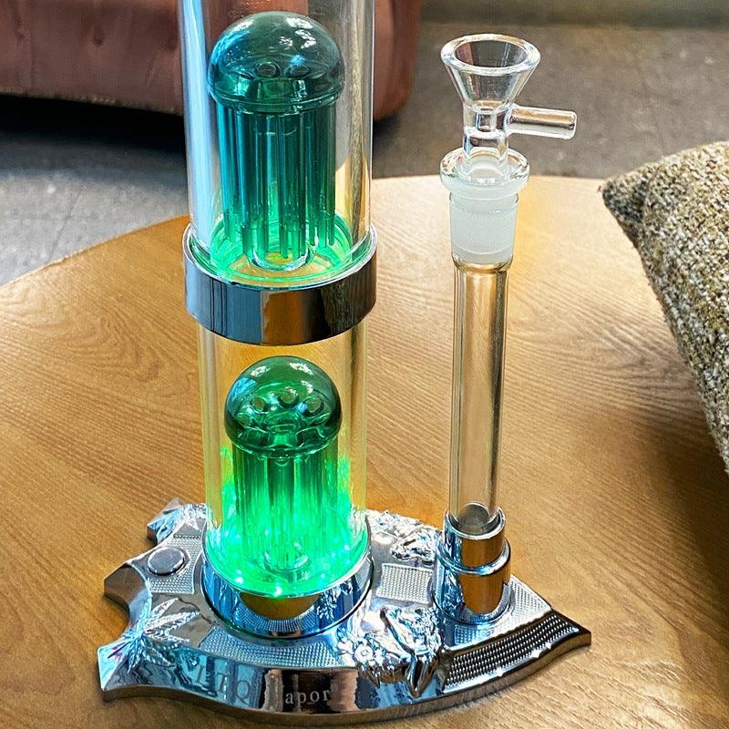 Aurora Glass Bong | with LED Light Water Pipe Smoking Set - Puffingmaster