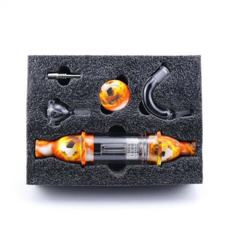 5 in 1 Multifunctional Glass Silicone Tube Pipe | Titanium Nails Top Tower Smoke Portable Lightweight - Puffingmaster